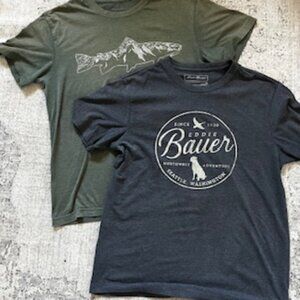 🧡3/15 Bundle x 2 Eddie Bauer T-Shirts Gray Olive Men's M
